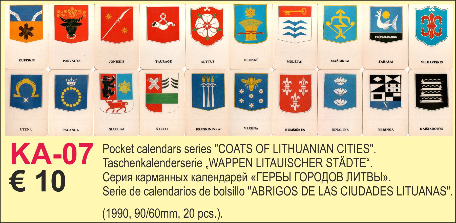 Calendars 1990 Lithuania